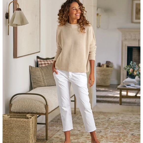 Frank & Eileen Pants - FRANK & EILEEN NWOT Wicklow Crop Italian Chinos Chalk White Sz 0 Cotton Blend